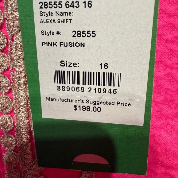 Lilly Pulitzer Alesa Shift Pink Fusion womens size 16 nwt - Picture 5 of 8